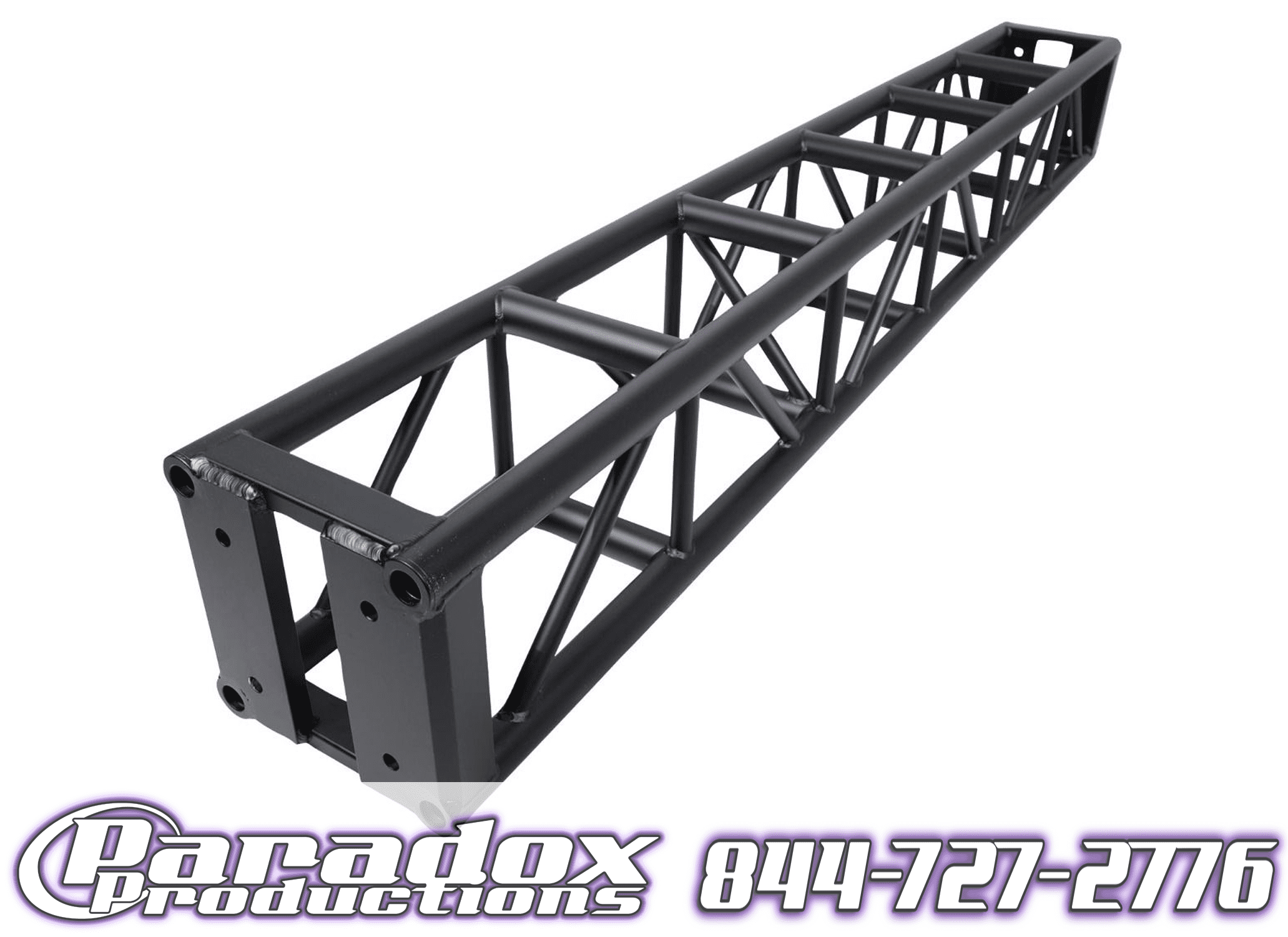 A black 12" Box Truss - 10' - Black with a white background.