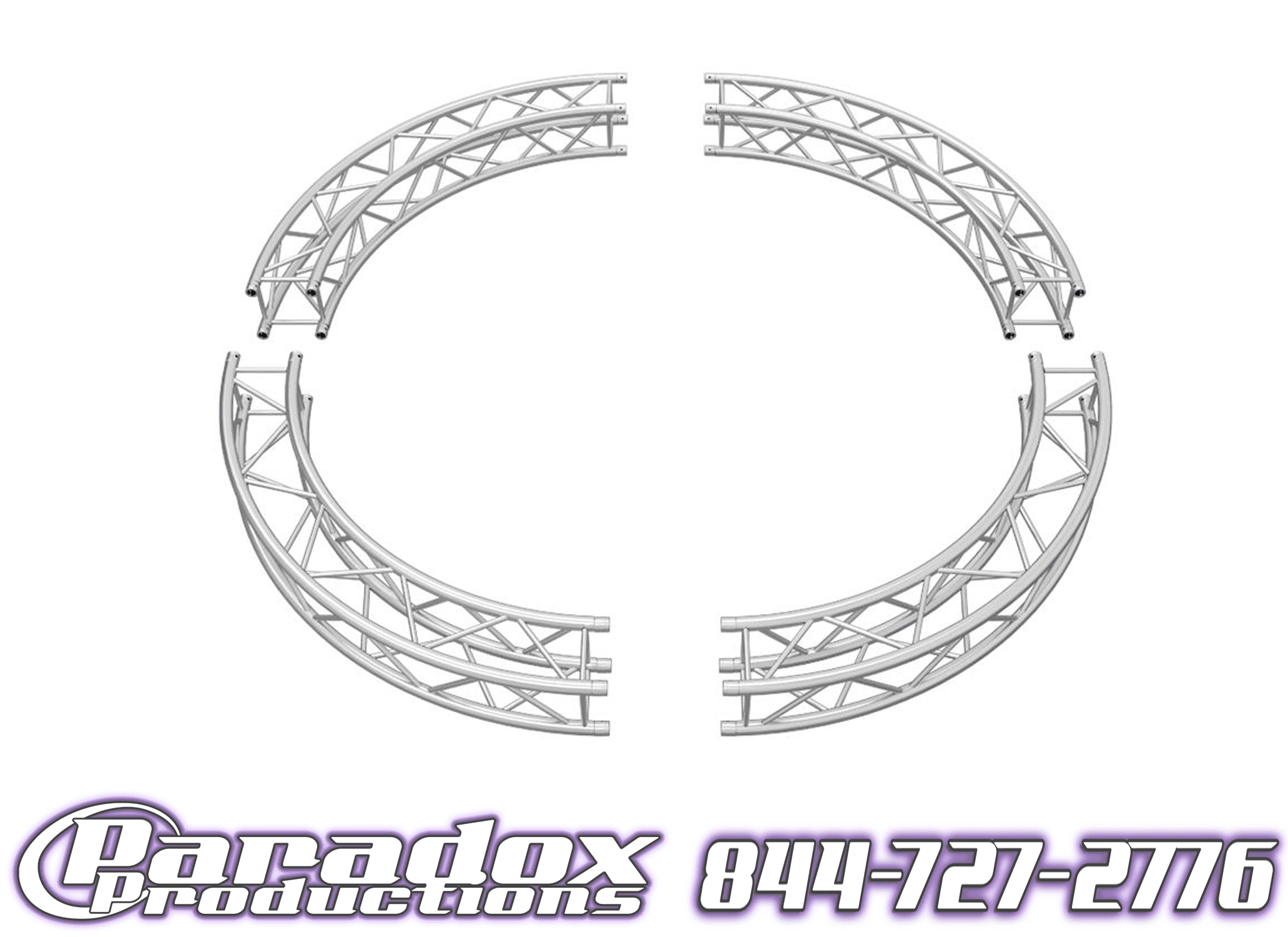 A trio of circular trusses measuring 3m.
