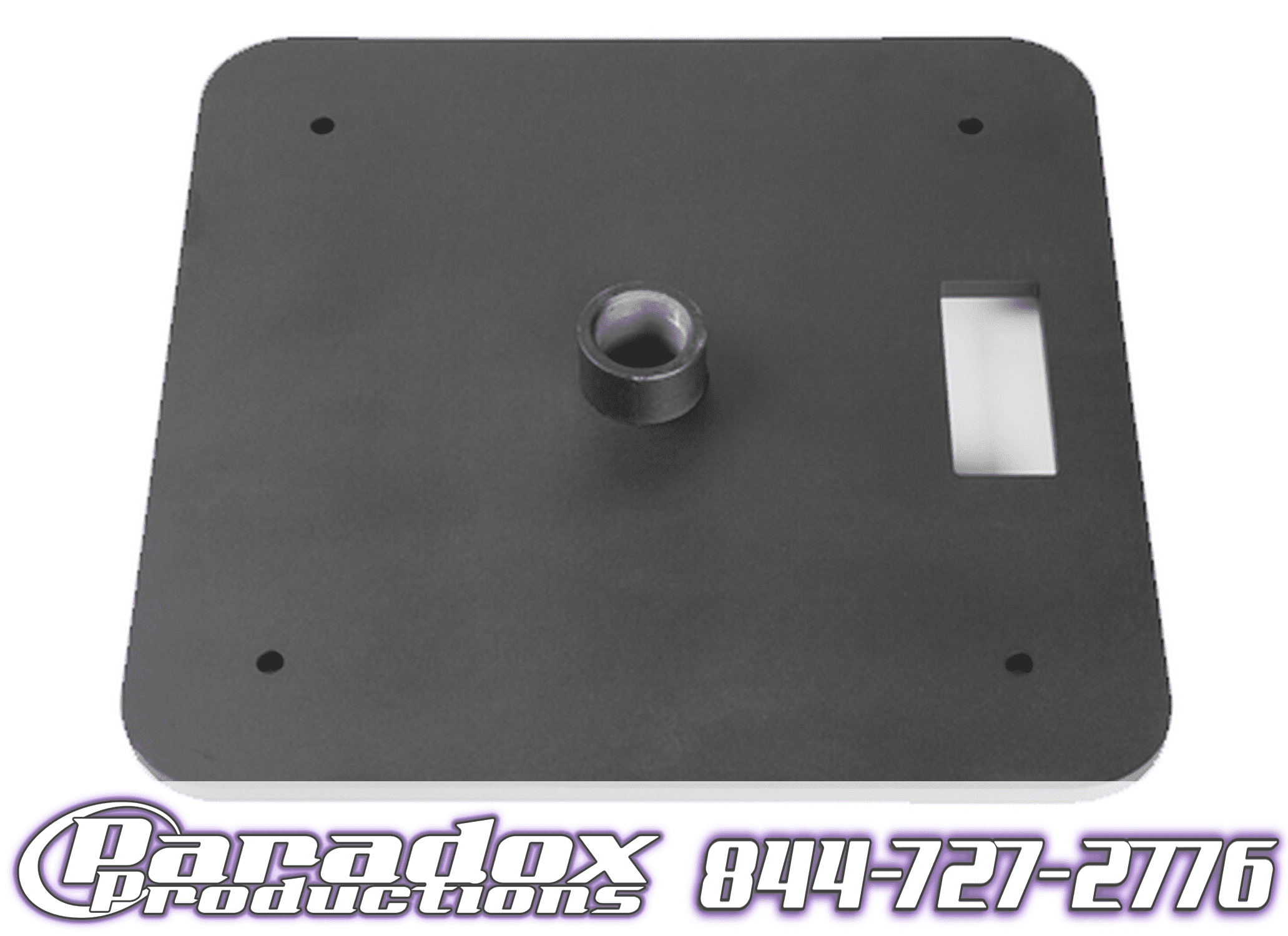 A 50LBS Boom Base with a pierced surface.