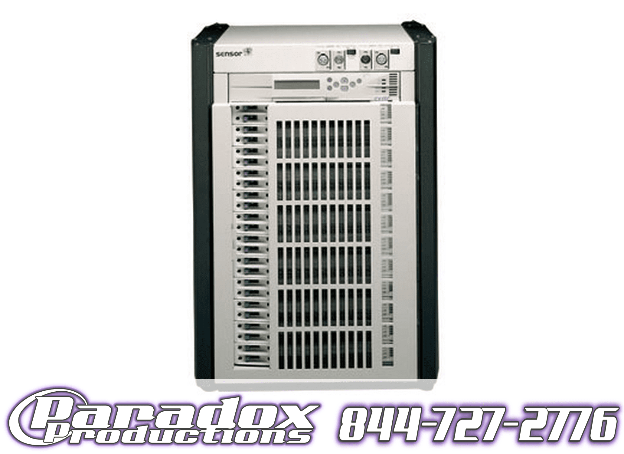 Computer tower with 24c Dimmer Rack.