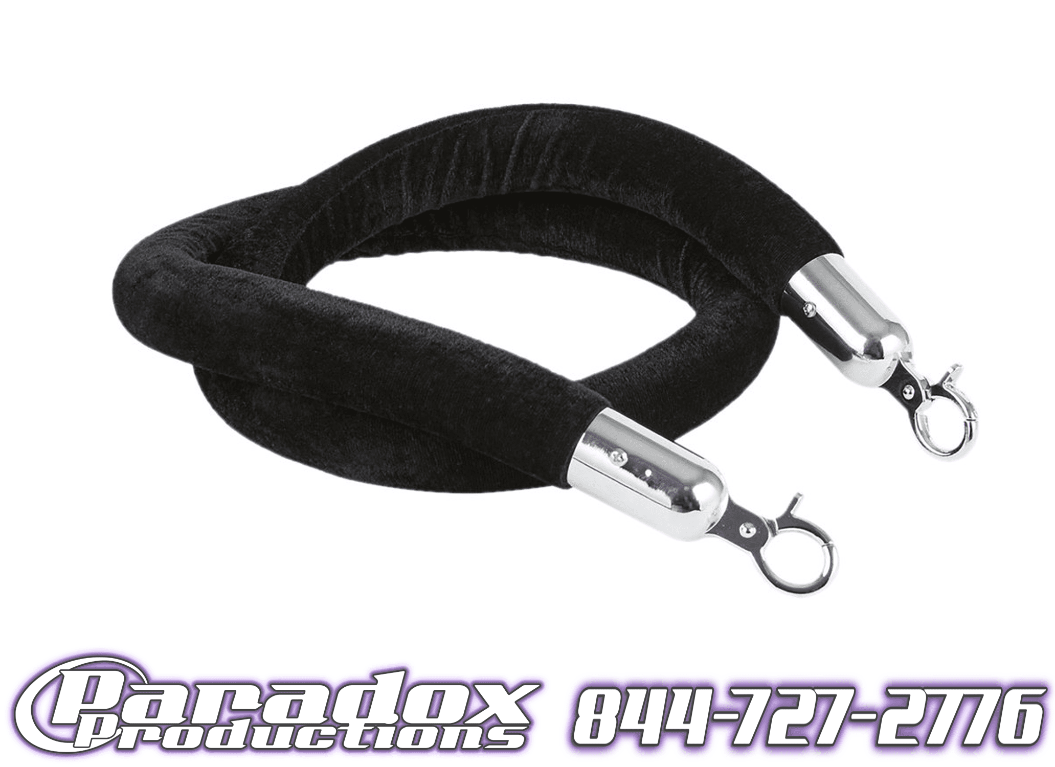 Paradox Black/Red lanyard with Velvet Rope design.