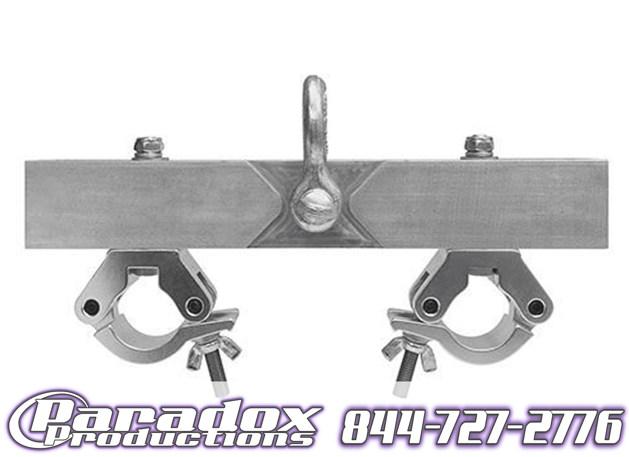 A Rental Truss Pickup Point for Paradox Productions with bolts and screws.