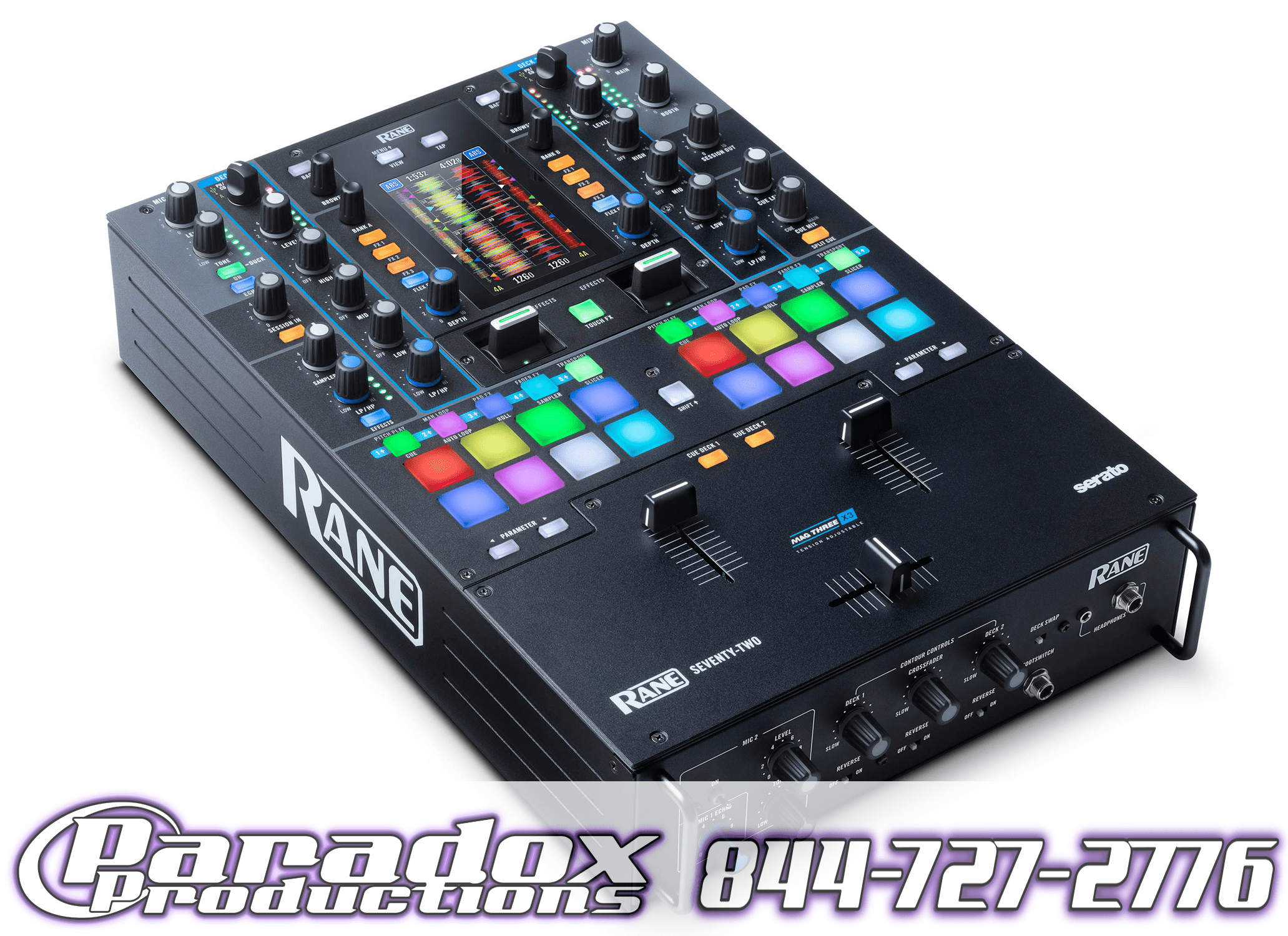 A feature-rich Rane 72 Mixer.